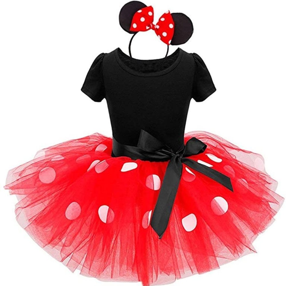 6-12Mos Minnie Mouse Dress and Ears Headband
